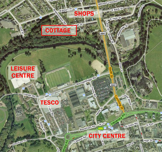 Elgin Self Catering - map of local resources and facilities